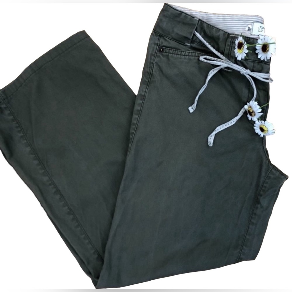 LOFT WOMEN JEAN OLIVE DRESS PANTS SIZE 2 100% COTTON